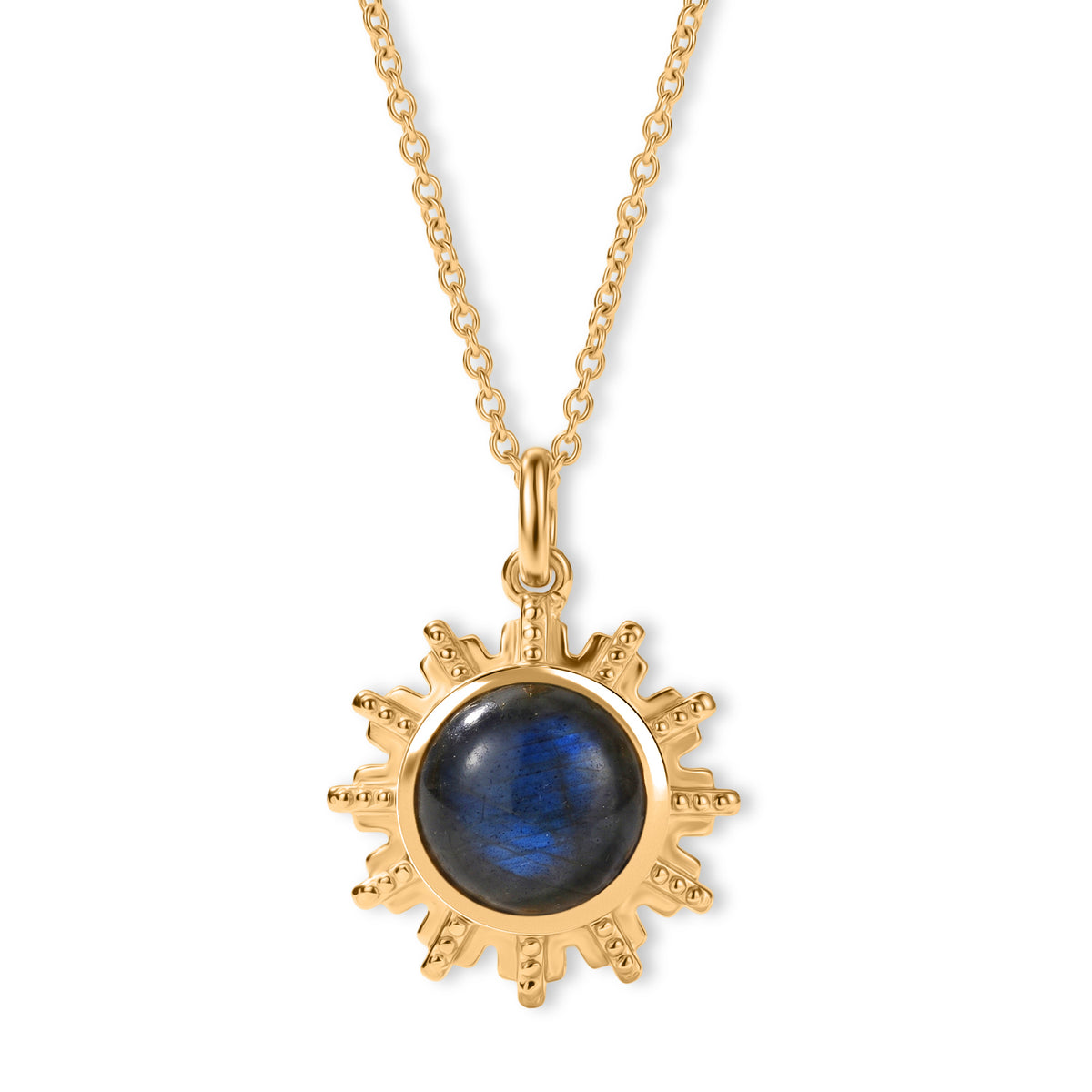 EverTrue - Labradorite Solitaire Pendant with Chain (Size 20) in Yellow Gold Tone 7.00 Ct. V32513503 0