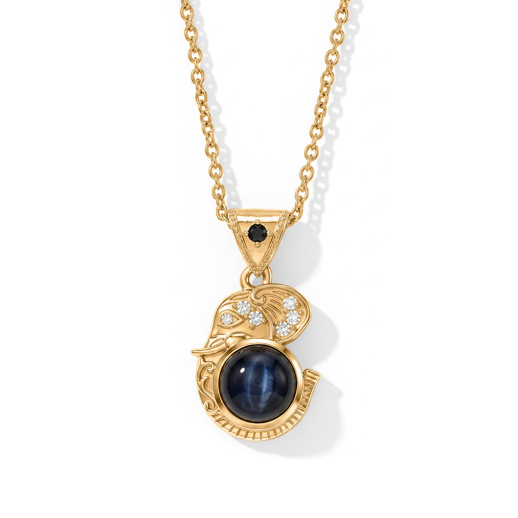 EverTrue - Labradorite, White Zircon & Black Spinel Pendant with Chain (Size 20) in Yellow Gold Tone 2.45 Ct._4501558