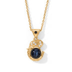 EverTrue - Labradorite, White Zircon & Black Spinel Pendant with Chain (Size 20) in Yellow Gold Tone 2.45 Ct._4501558