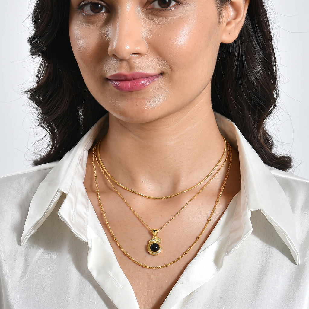 EverTrue - Labradorite, White Zircon & Black Spinel Pendant with Chain (Size 20) in Yellow Gold Tone 2.45 Ct._4501558_2