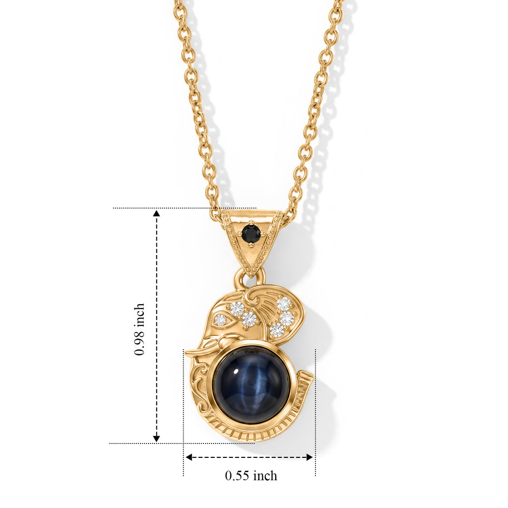 EverTrue - Labradorite, White Zircon & Black Spinel Pendant with Chain (Size 20) in Yellow Gold Tone 2.45 Ct._4501558_4