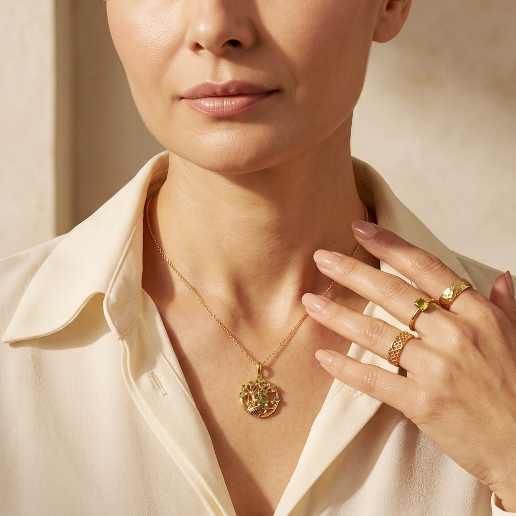 Natural Green Apatite Pendant with Torn Chain 19DC (Size 20) in Yellow Gold Plated Sterling Silver 1.23 Ct._4502484_2
