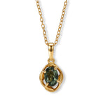 Natural Green Apatite Pendant with Torn Chain 19DC (Size 20)  Sterling Silver  0.750  Ct._4502485
