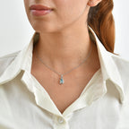 D'Joy - Blue Zircon & White Zircon Infinity Drop Pendant with Chain (Size 20) in Rhodium Overlay Sterling Silver 1.37 Ct._4502760_1