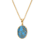 Blue Turquoise Pendant with Chain (Size 20) Mix Metal  12.000  Ct._4502939