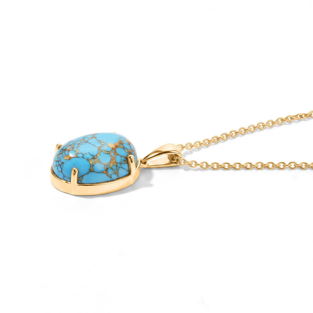 Blue Turquoise Pendant with Chain (Size 20) Mix Metal  12.000  Ct._4502939_3
