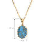 Blue Turquoise Pendant with Chain (Size 20) Mix Metal  12.000  Ct._4502939_4