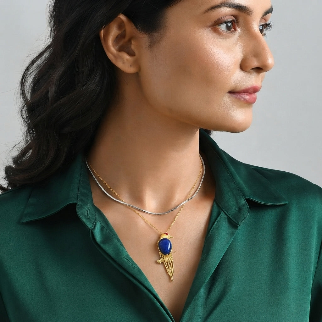 EverTrue - Lapis Lazuli Pendant with Chain (Size 20) in Yellow Gold Tone 10.20 Ct. 4503005 1