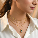 Luxuriant - Lab Grown Columbian Emerald & Lab Grown Diamond (SI/G-H) Pendant with Chain (Size 20) in 18K Vermeil Yellow Gold Plated Sterling Silver 3.95 Ct._4503100_2
