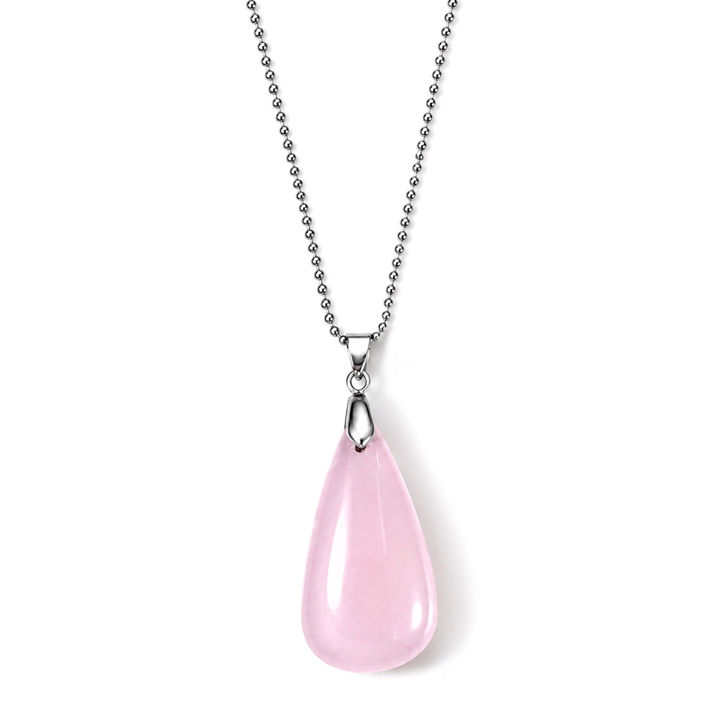 Rose Quartz Drop Pendant with Chain (Size 20) 55.00 Ct._4503547