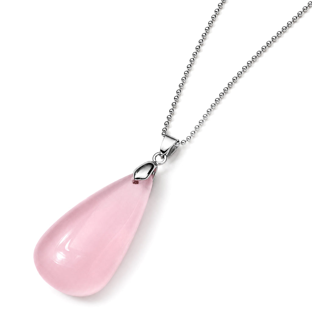 Rose Quartz Drop Pendant with Chain (Size 20) 55.00 Ct._4503547_3