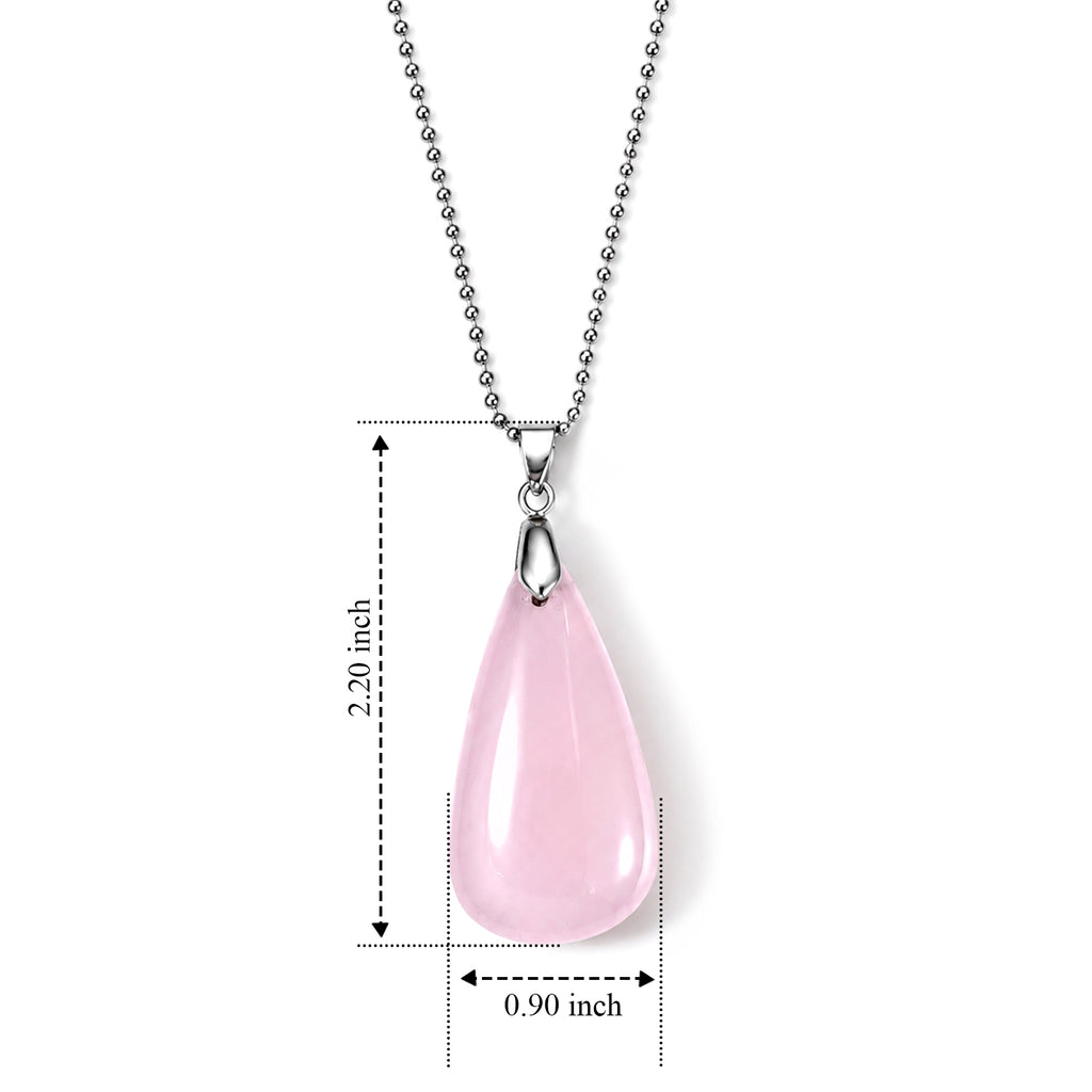 Rose Quartz Drop Pendant with Chain (Size 20) 55.00 Ct._4503547_4