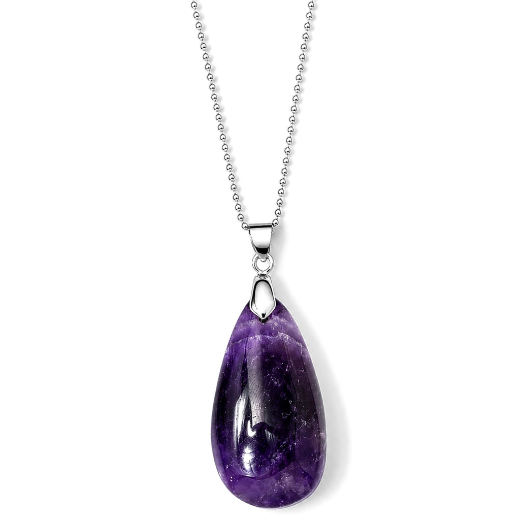 African Amethyst Drop Pendant with Chain (Size 20) 55.00 Ct._4503549