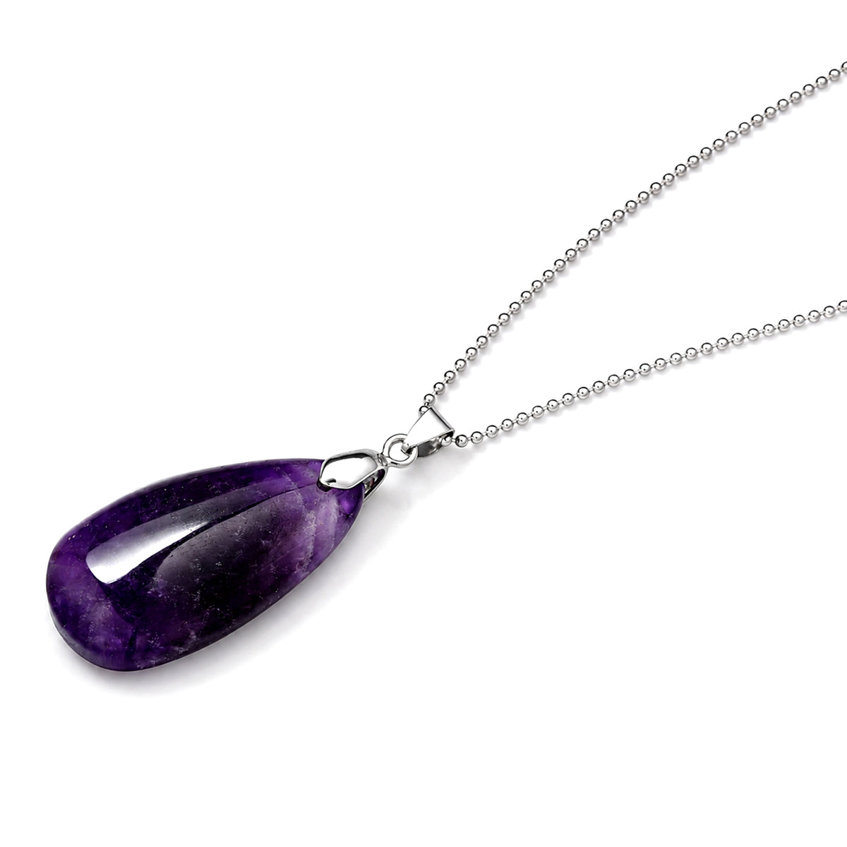 African Amethyst Drop Pendant with Chain (Size 20) 55.00 Ct. 4503549 4