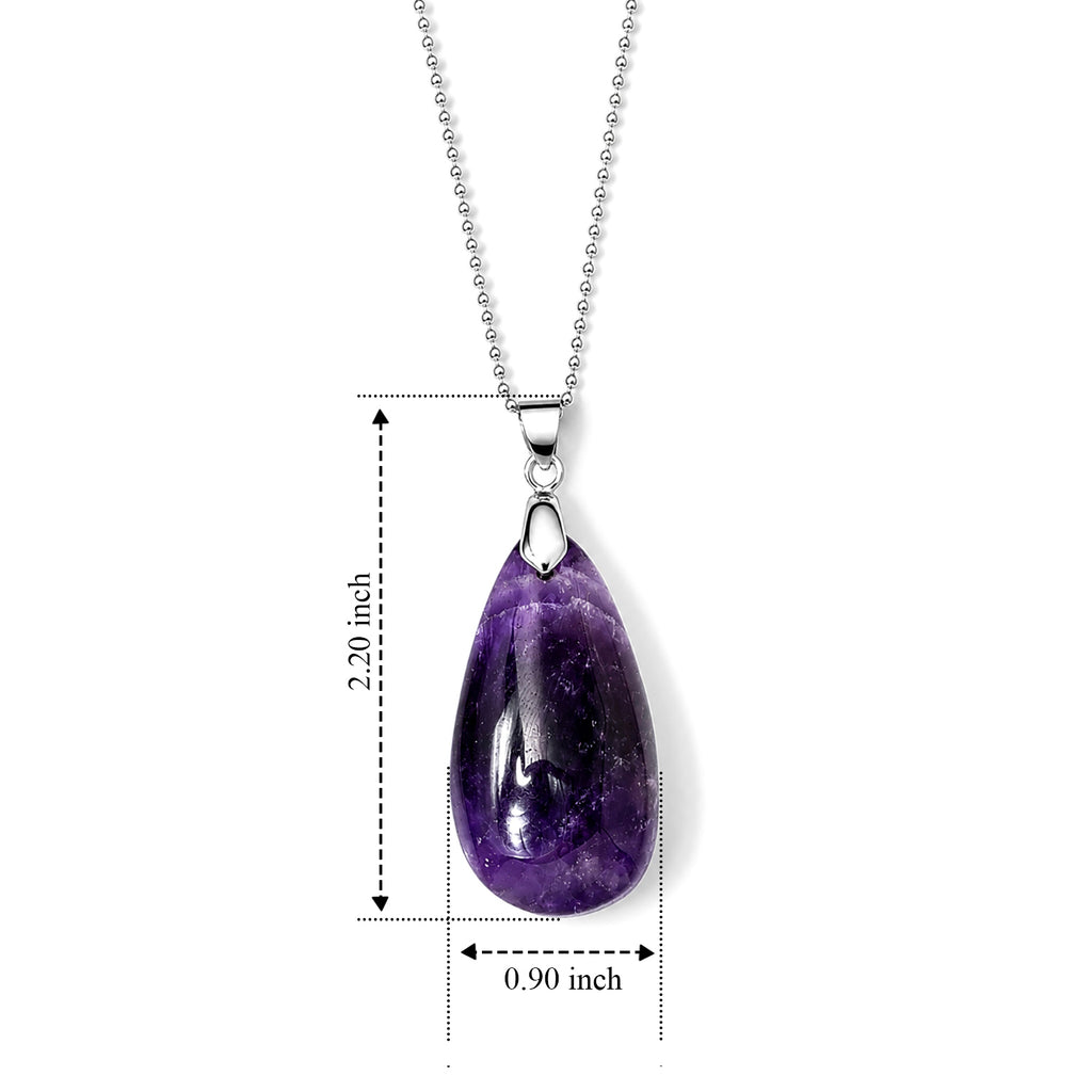 African Amethyst Drop Pendant with Chain (Size 20) 55.00 Ct._4503549_4