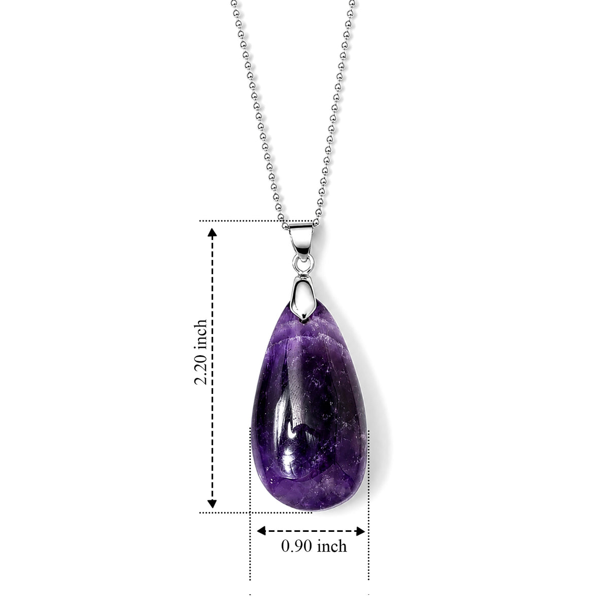 African Amethyst Drop Pendant with Chain (Size 20) 55.00 Ct. 4503549 5