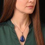Lapis Lazuli Drop Pendant with Chain (Size 20) 55.00 Ct._4503551_1
