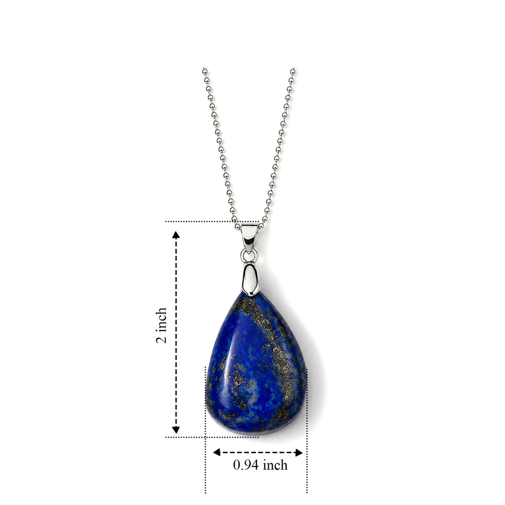 Lapis Lazuli Drop Pendant with Chain (Size 20) 55.00 Ct._4503551_4