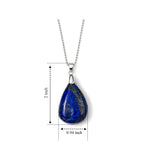 Lapis Lazuli Drop Pendant with Chain (Size 20) 55.00 Ct._4503551_4