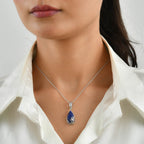Lapis Lazuli Pendant with Chain (Size 20) Stainless Steel  10.000  Ct._4504158_1