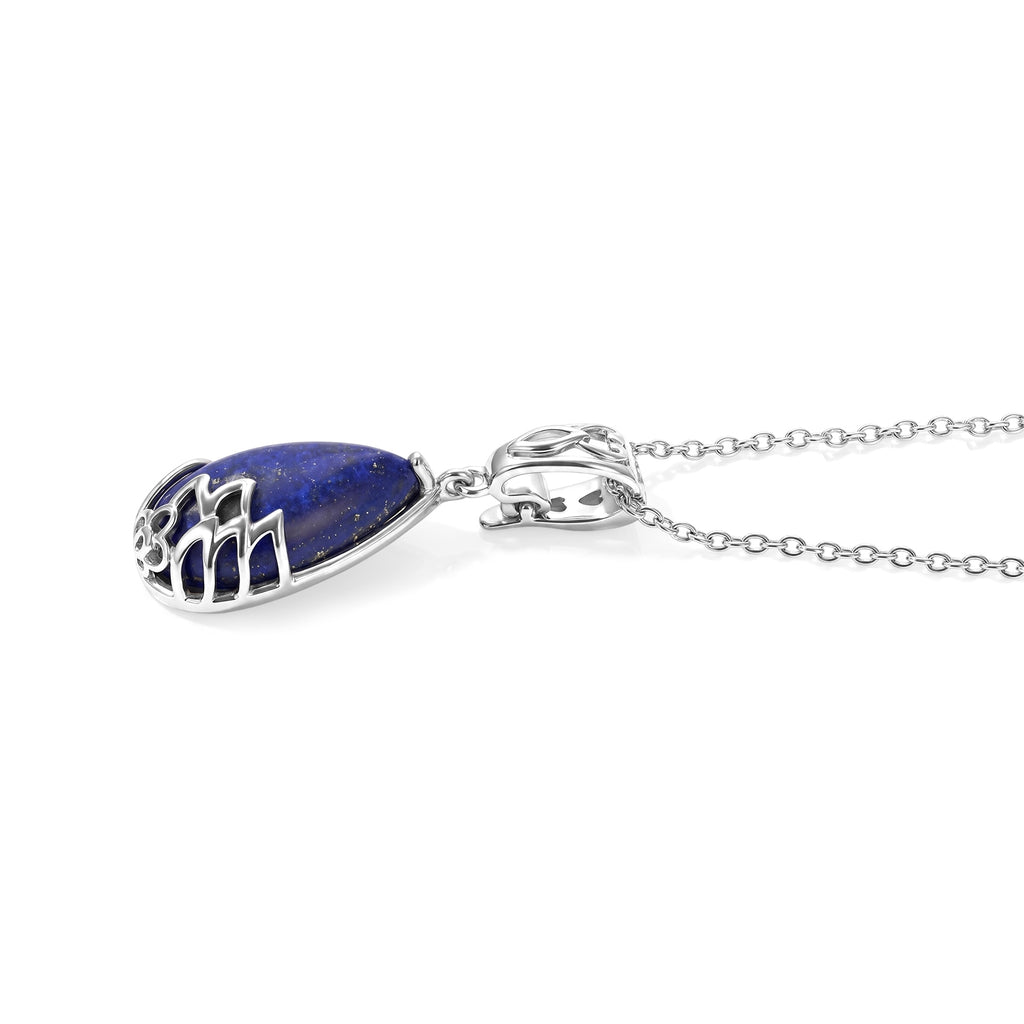 Lapis Lazuli Pendant with Chain (Size 20) Stainless Steel  10.000  Ct._4504158_3