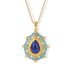 EverTrue - Lapis Lazuli Pendant with Chain (Size 20) in Yellow Gold Tone 4.00 Ct._4504682