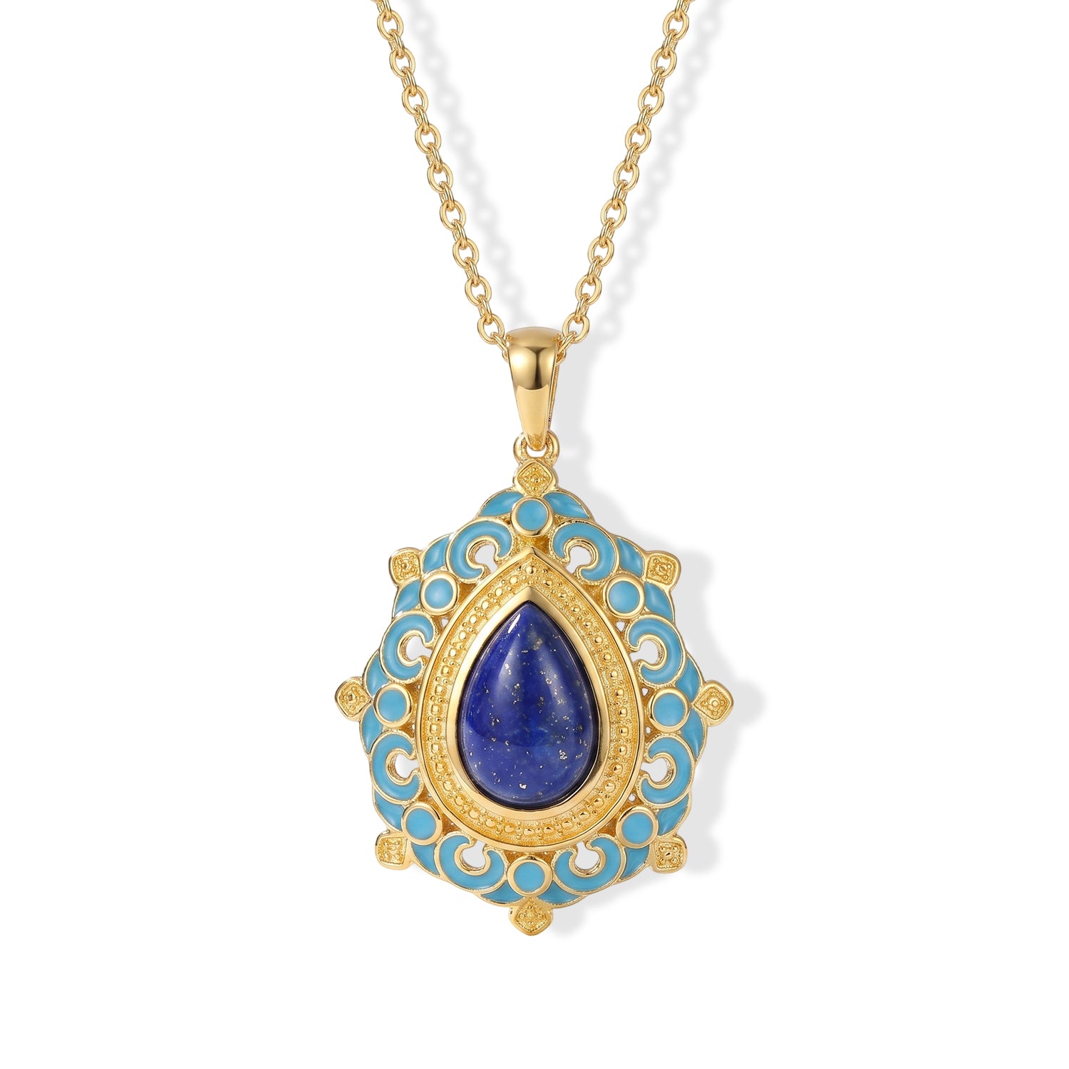 EverTrue - Lapis Lazuli Pendant with Chain (Size 20) in Yellow Gold Tone 4.00 Ct. 4504682 0