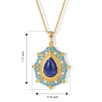 EverTrue - Lapis Lazuli Pendant with Chain (Size 20) in Yellow Gold Tone 4.00 Ct._4504682_4