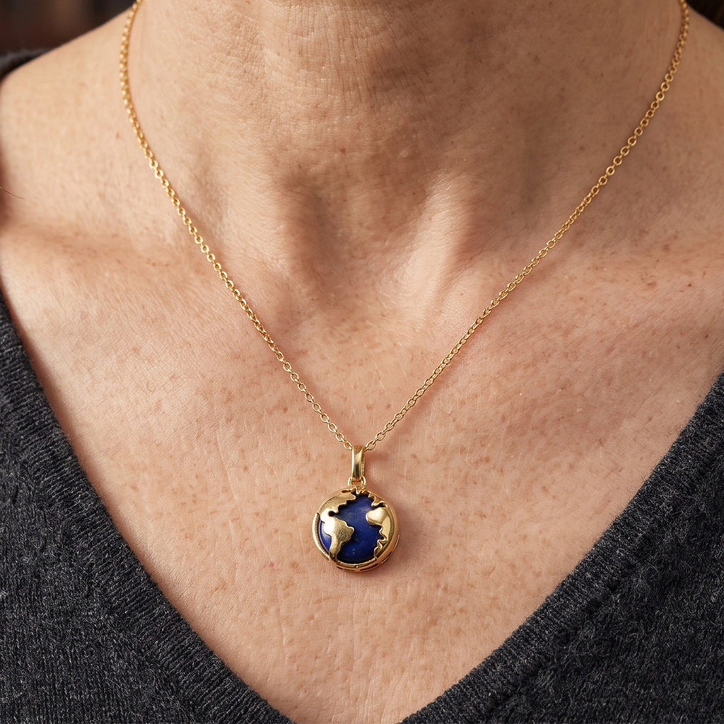 EverTrue - Lapis Lazuli Pendant with Chain (Size 20) in Yellow Gold Tone 10.80 Ct._4504792_1