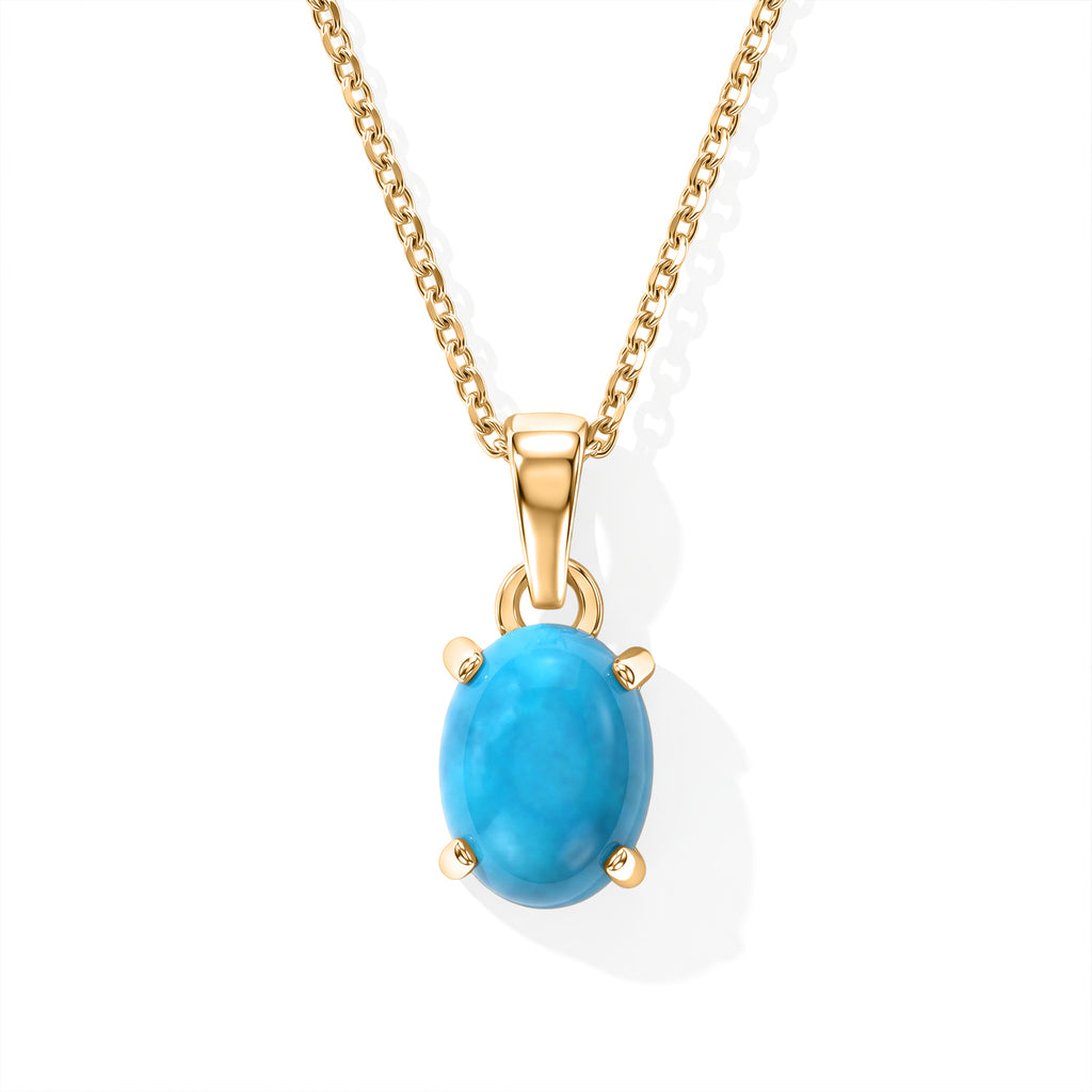 Blue Turquoise Pendant with Chain (Size 20) Mix Metal  1.200  Ct._4505033