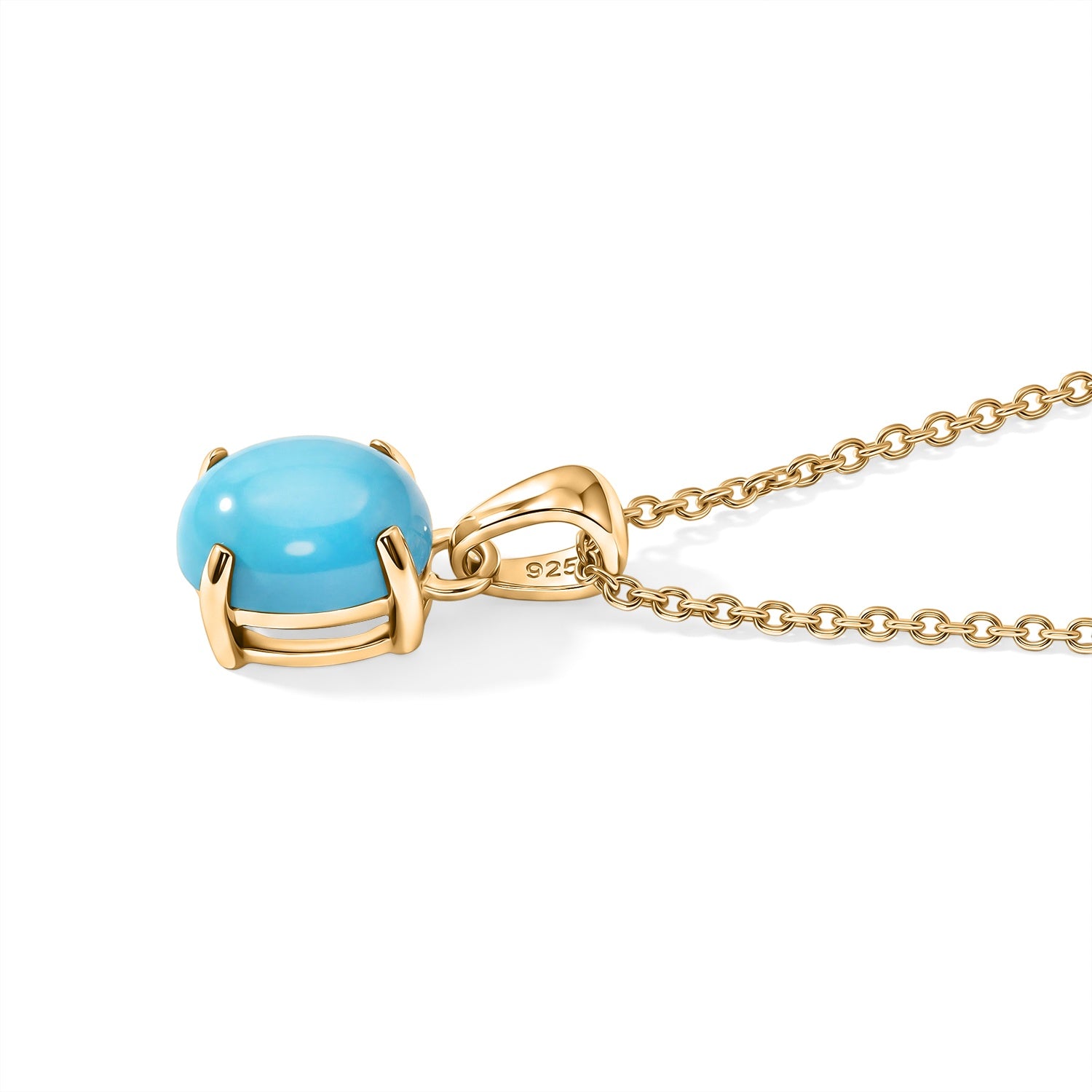 Blue Turquoise Pendant with Chain (Size 20) Mix Metal  1.200  Ct. 4505033 3