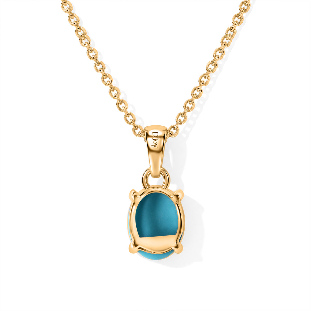 Blue Turquoise Pendant with Chain (Size 20) Mix Metal  1.200  Ct._4505033_4