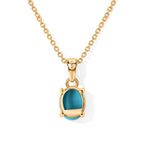 Blue Turquoise Pendant with Chain (Size 20) Mix Metal  1.200  Ct._4505033_4