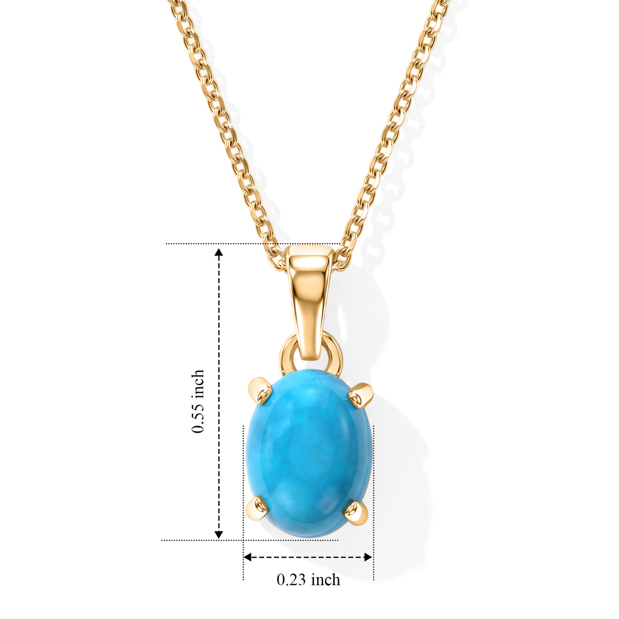 Blue Turquoise Pendant with Chain (Size 20) Mix Metal  1.200  Ct. 4505033 5