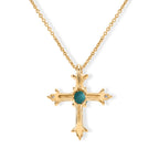 Blue Turquoise,  White Zircon Pendant with Chain (Size 20) Mix Metal 0.08 ct  0.370  Ct._4505034_4