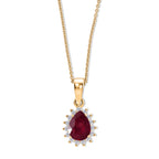 D'Joy - African Ruby & White Zircon Pendant with Chain (Size 20) in Yellow Gold Plated Sterling Silver 1.80 Ct._4505104