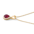 D'Joy - African Ruby & White Zircon Pendant with Chain (Size 20) in Yellow Gold Plated Sterling Silver 1.80 Ct._4505104_3