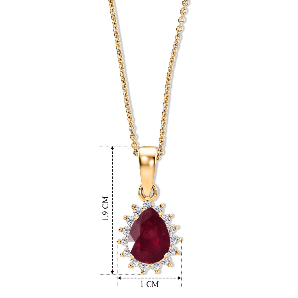 D'Joy - African Ruby & White Zircon Pendant with Chain (Size 20) in Yellow Gold Plated Sterling Silver 1.80 Ct._4505104_5