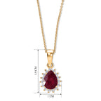 D'Joy - African Ruby & White Zircon Pendant with Chain (Size 20) in Yellow Gold Plated Sterling Silver 1.80 Ct._4505104_5