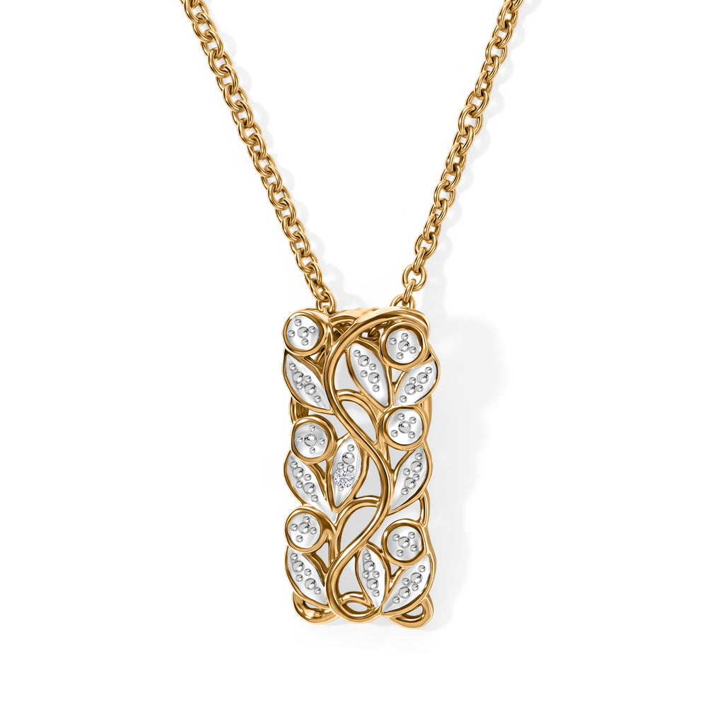 EverTrue - Natural White Diamond Pendant with Chain (Size 20) in Yellow Gold Tone_4505144
