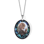 Abalone Shell & Cameo Pendant Cum Brooch with Chain (Size 20) 50.00 Ct._4505162