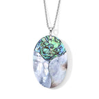 Abalone Shell & Mother Of Pearl Pendant Cum Brooch with Chain (Size 20) 75.00 Ct._4505164
