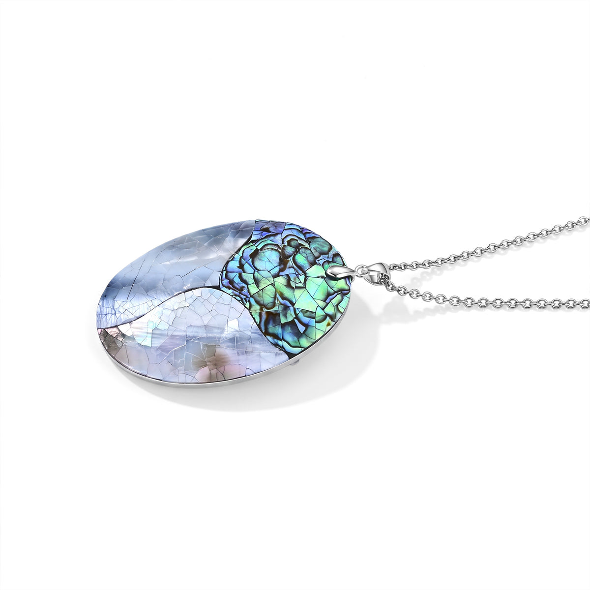 Abalone Shell &amp; Mother Of Pearl Pendant Cum Brooch with Chain (Size 20) 75.00 Ct. 4505164 3