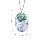 Abalone Shell & Mother Of Pearl Pendant Cum Brooch with Chain (Size 20) 75.00 Ct._4505164_5