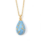 Set of 2 - Leaf Vine Enameled Earring with Push Post & Pendant with Chain (Size 16+2 Ext) in Yellow Gold Tone_4505292_3