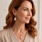 Set of 2 - Leaf Vine Enameled Earring with Push Post & Pendant with Chain (Size 16+2 Ext) in Yellow Gold Tone_4505302_2