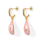 Set of 2 - Leaf Vine Enameled Earring with Push Post & Pendant with Chain (Size 16+2 Ext) in Yellow Gold Tone_4505302_5