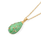 Set of 2 - Leaf Vine Enameled Earring with Push Post & Pendant with Chain (Size 16+2 Ext) in Yellow Gold Tone_4505305_4