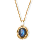 EverTrue - Labradorite Solitaire Pendant with Chain (Size 20) in Yellow Gold Tone 5.40 Ct._4505345