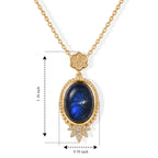 EverTrue - Labradorite & White Zircon Pendant with Chain (Size 20) in Yellow Gold Tone 6.70 Ct._4505349_4